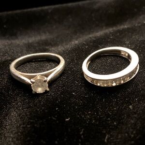 925 Silver Wedding Ring set Size 5